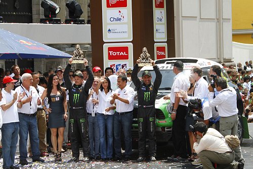 Peterhansel podium auto's 2012 Dakar